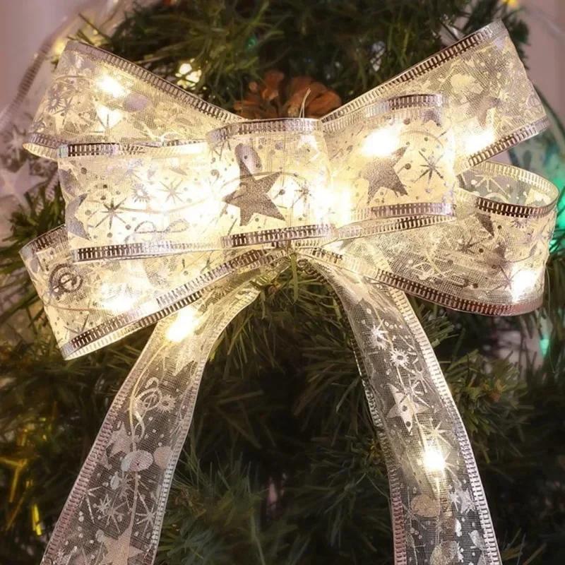 3/2/1m Navidad Christmas Ribbons LED Light Strings Xmas Tree Decoration LED Light Strings Fairy Lights  New for Home