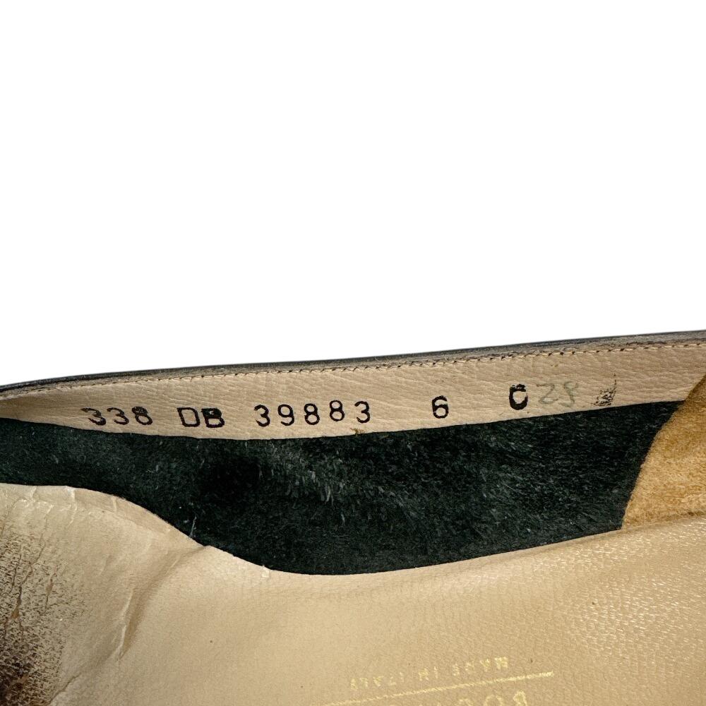 Salvatore Ferragamo Heel leather Ribbon flat pumps pumps black leather Used