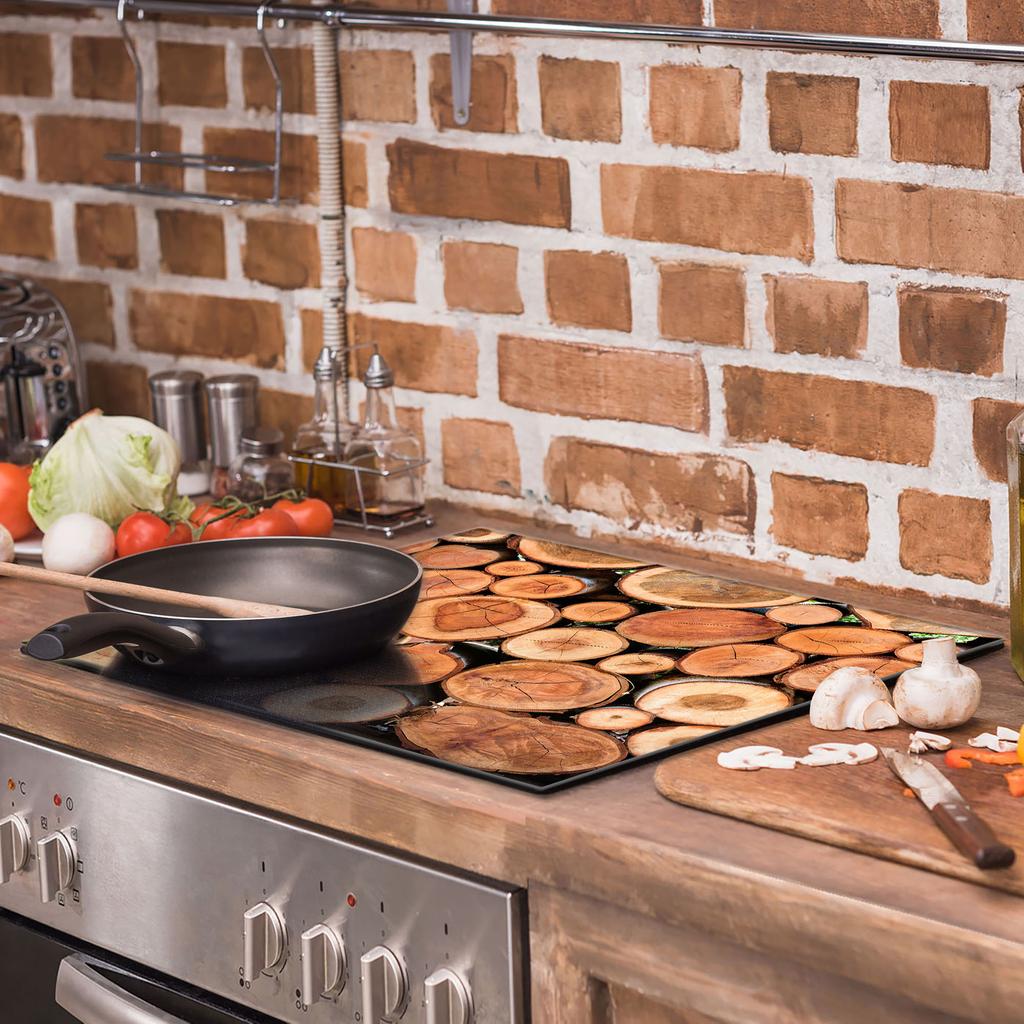 Glass Protective Plate for Stove 60x52 Wood