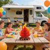 4Pcs Foldable Fake Fire Ornament 3D Honeycomb Honeycomb Campfire Decoration  Camping Theme