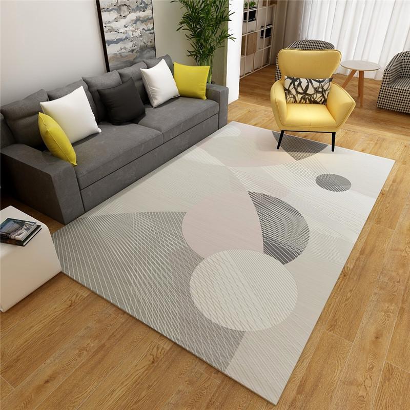 European-style Geometric Living Room Carpet Room Decoration Home Balcony Area Rug Large Bedroom Carpets Soft Entrance Door Mat