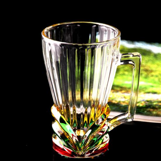 Painted Glass Coffee Cup 250ml Art Latte Mug 3D Stained Glass Tea Cup Heat-Resistant Glass Mug Gift for Coffee Lovers