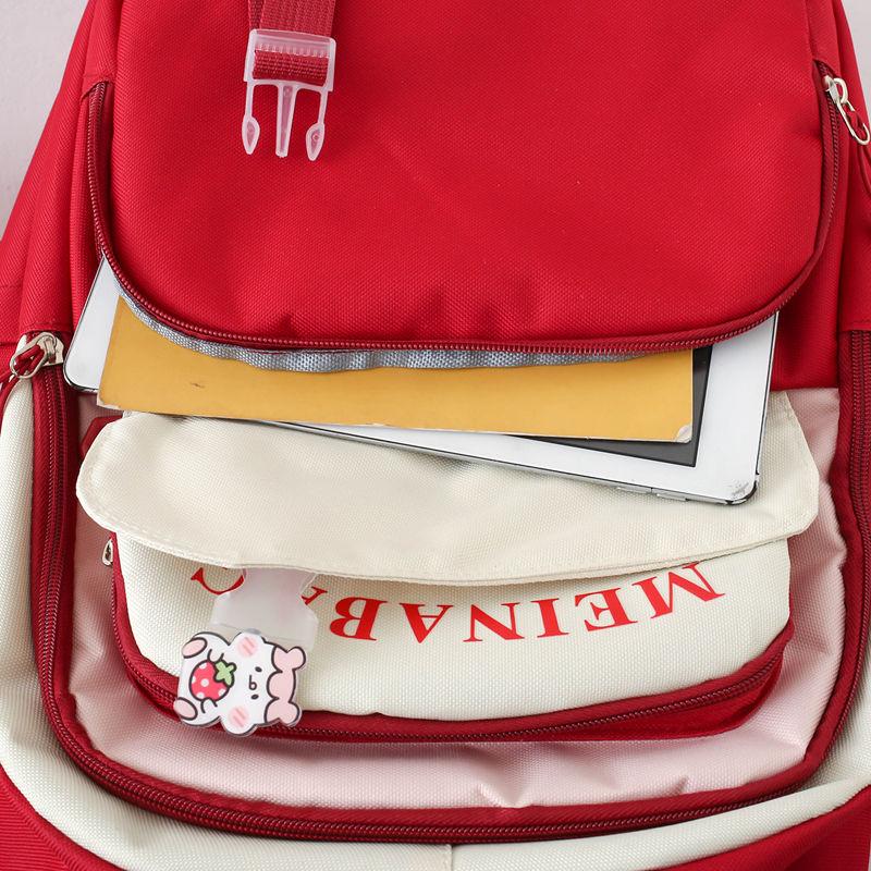 4 Pcs Schoolbag Set Large Capacity Elementary School Backpack Middle School Student Backpacks Messenger Bag Pencil Case