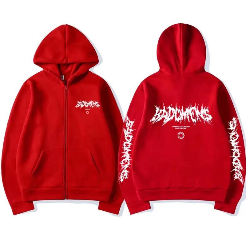 Bad Omens Kapela Nacházení Boha Dříve Než Mě Bůh Najde Grafická Mikina na Zip Pánská Y2k Bunda Pánská Vintage Rock Gotická Mikina na Zip