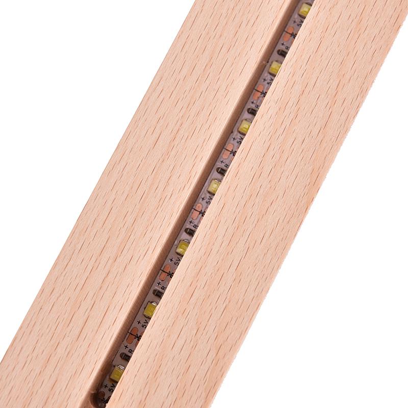 Holz LED Lampensockel USB-Kabel Schalter Nachtlicht 3D LED Nachtlampensockel
