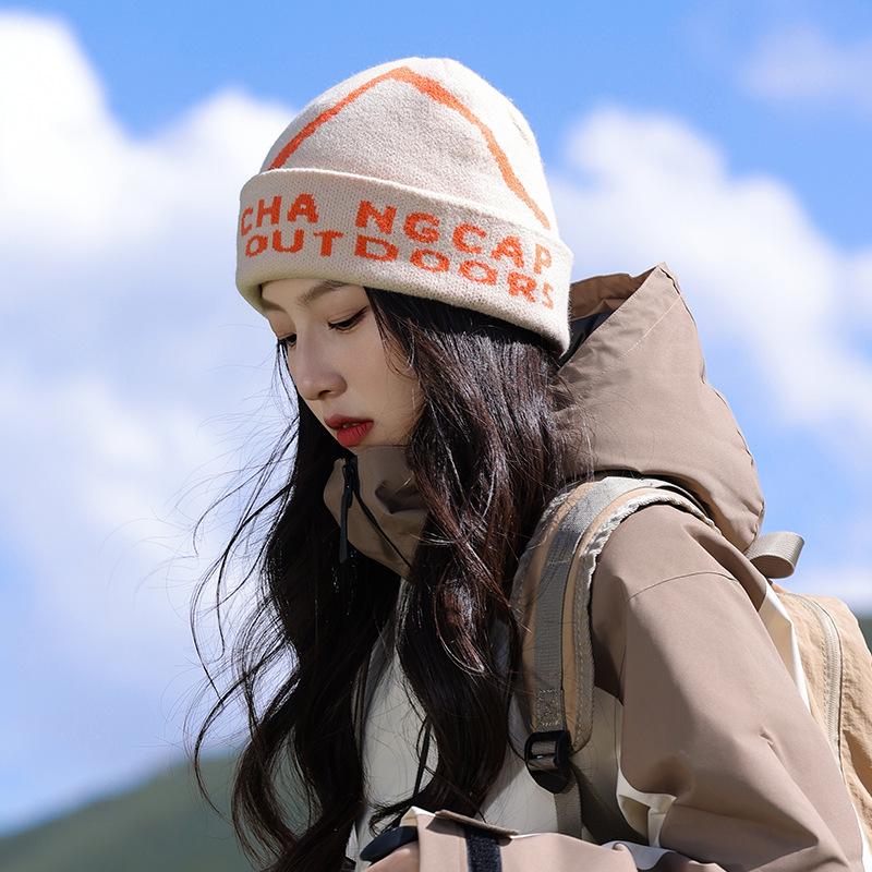 Knitted Hat for Women in Autumn and Winter Japanese Style Warm Ear Protection Woolen Hat for Mountain Climbing Small Baotou Cold Hat