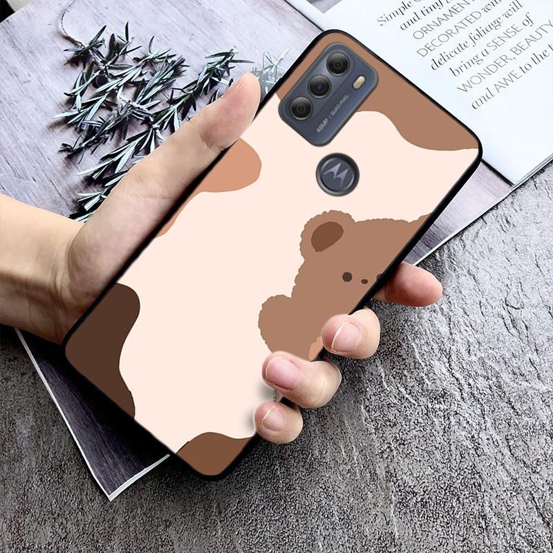 Cute Bear Phone Case For Motorola G Stylus 5G G Play G35 G45 G54 G24 G86 G04S E13 E14 E32 E32S