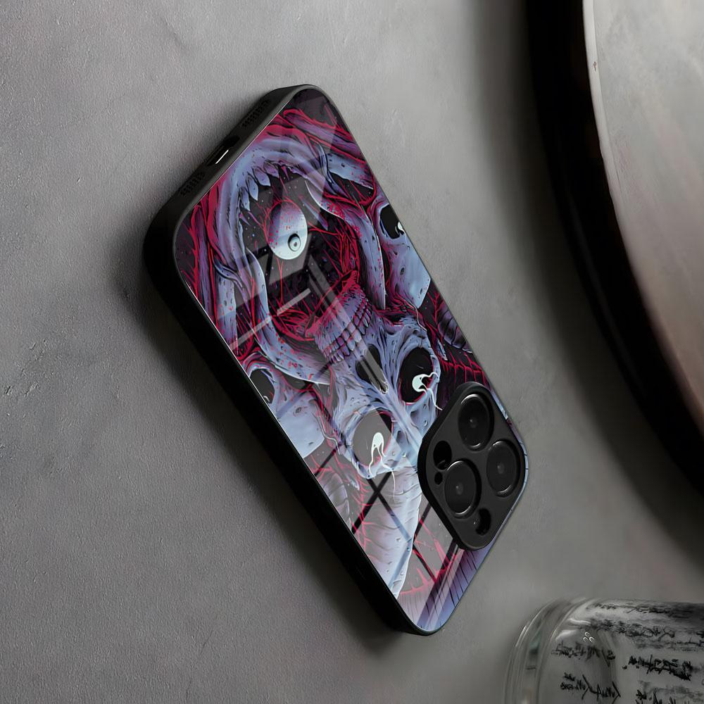 Occult Skull Black And White Phone Case Glass For IPhone17 Air 16 15 17 14 Pro Max 13 12 11 X XS XR Plus For Samsung S 25 24 23
