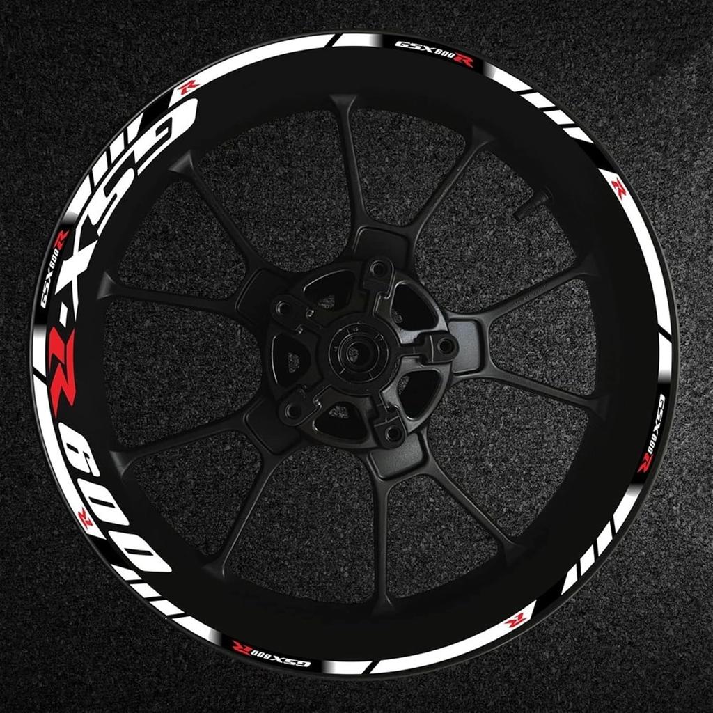 Stripe Stickers Motorcycle Wheel Hub Rim Decal Reflective Sticker for Suzuki GSXR600 Gsxr/600/R/600R Gsx-r 600 R600 (Color : L)