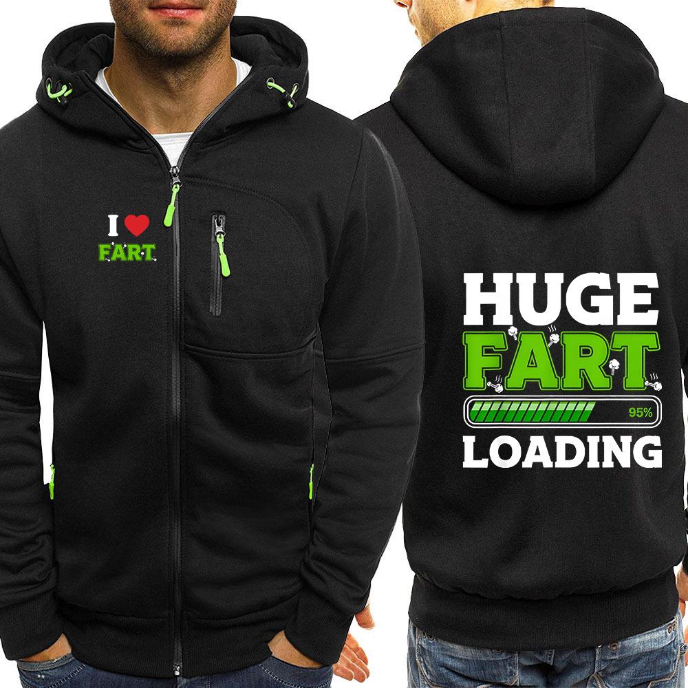 2026 Unisex Huge Fart Loading Printing Men's New Spring And Autumn Three-Color Zipper Leisure Hoodies Fashion Comfortable Jacket