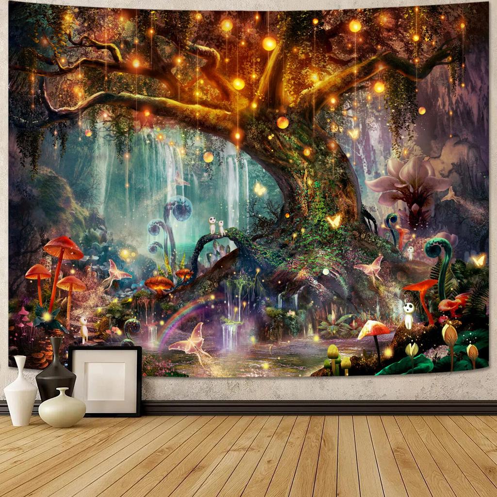 Nature Tree Tapestry Mystical Forest Tapestry for Bedroom Aesthetic Tapastry's Wall Hanging Tapestries for Living Room Dorm Tree