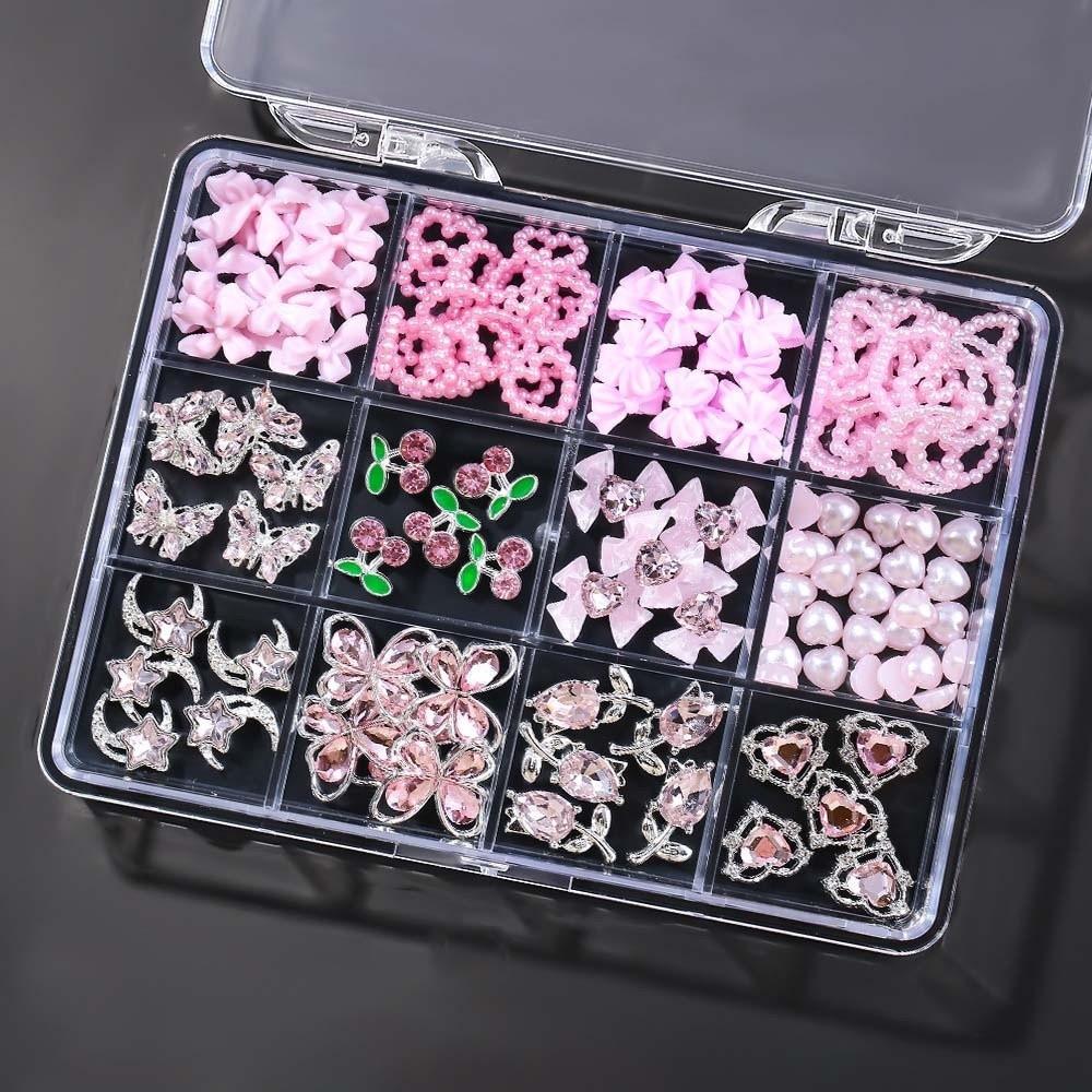 Manicure Accessories 3D Fingernail Rhinestones Glass Crystal Cherry Nail Glitter Jewelry Star Bow DIY Nail Art Decorations Shop
