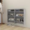 VidaXL Wall-mounted Shoe Cabinets 2 Pcs Concrete Grey 60x18x90 Cm