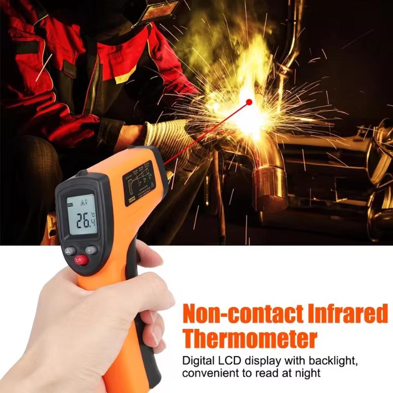 Infrared Thermometer With Laser Positioning Over Temp Alarm For Industrial Cooking Auto Temp Test