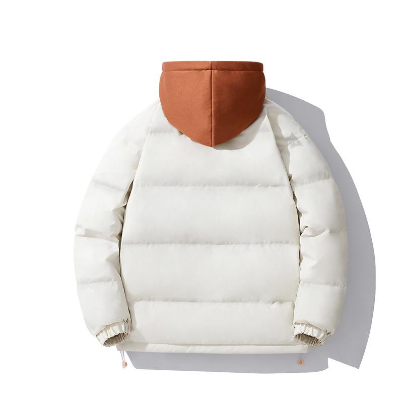 Padded coat Couple men's casual loose trend versatile cotton clothes Fake two-piece coat Thickened hooded