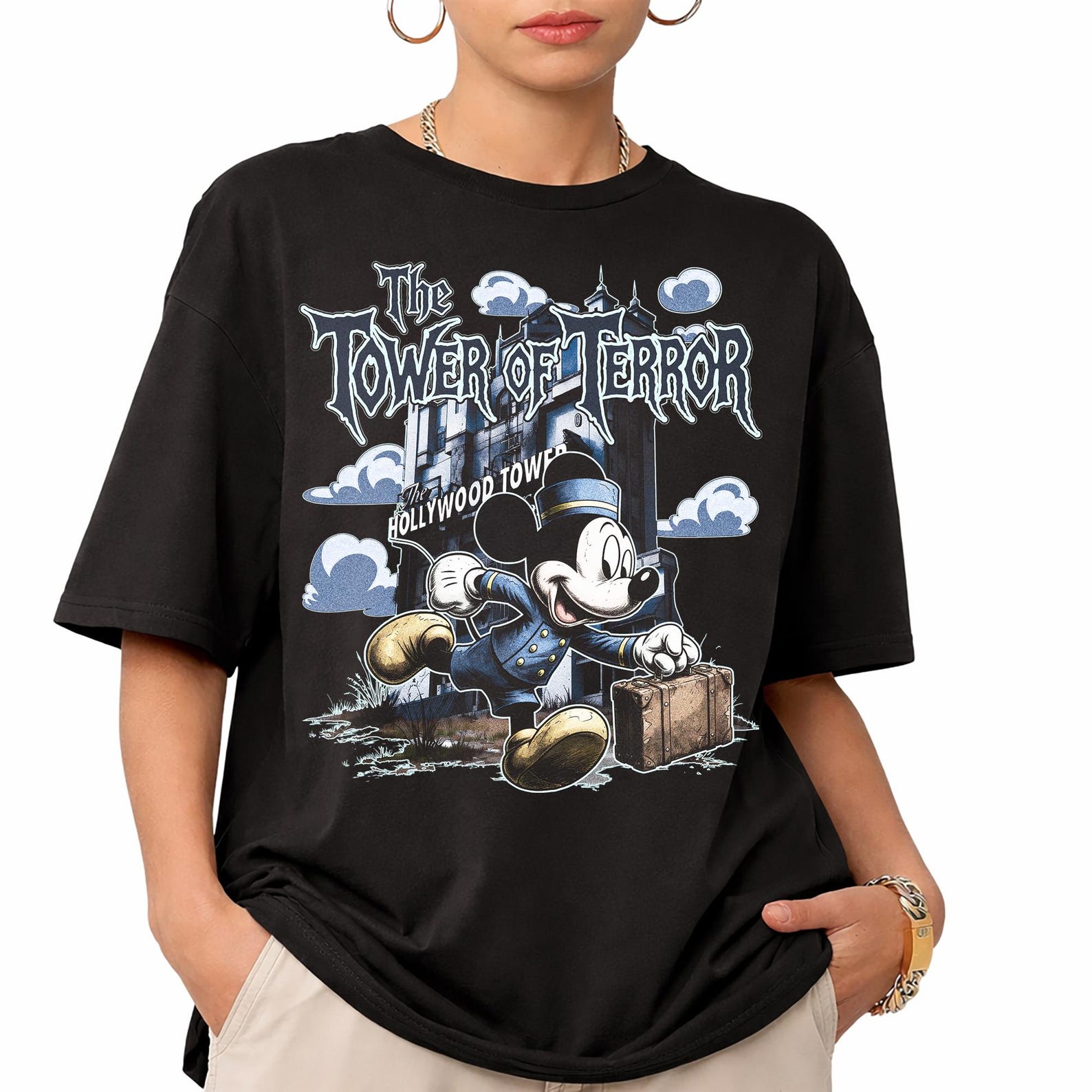 Tower of Terror Mickey Mouse Shirt, Hollywood Studios Twilight Zone Tee S
