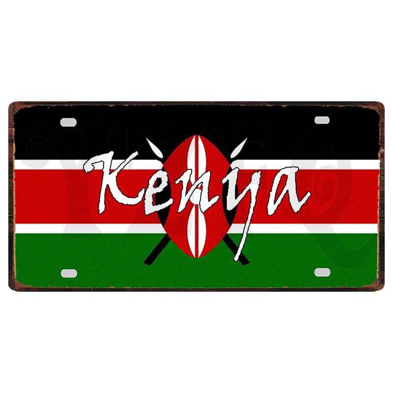 YZFQCuba Jemen Haiti Bahamas Uruguay Nationalflagga Metall Vintage Resesouvenir Väggbutik Hem Konstdekor 30X15CM DC-1416B