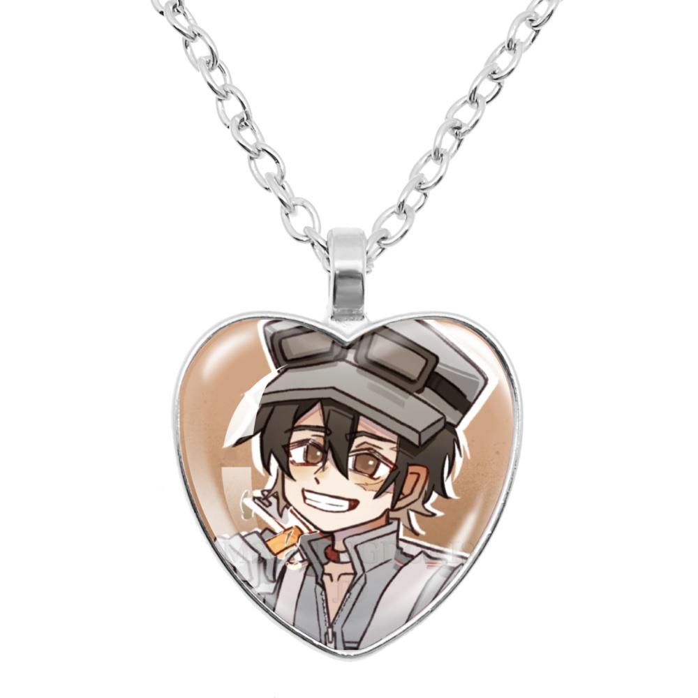 GACHIAKUTA Halskette Glas Herzform Anhänger Halskette Gachiakuta Zeichentrickfigur Halskette Schmuck Dekoration Fans Sammeln Geschenk