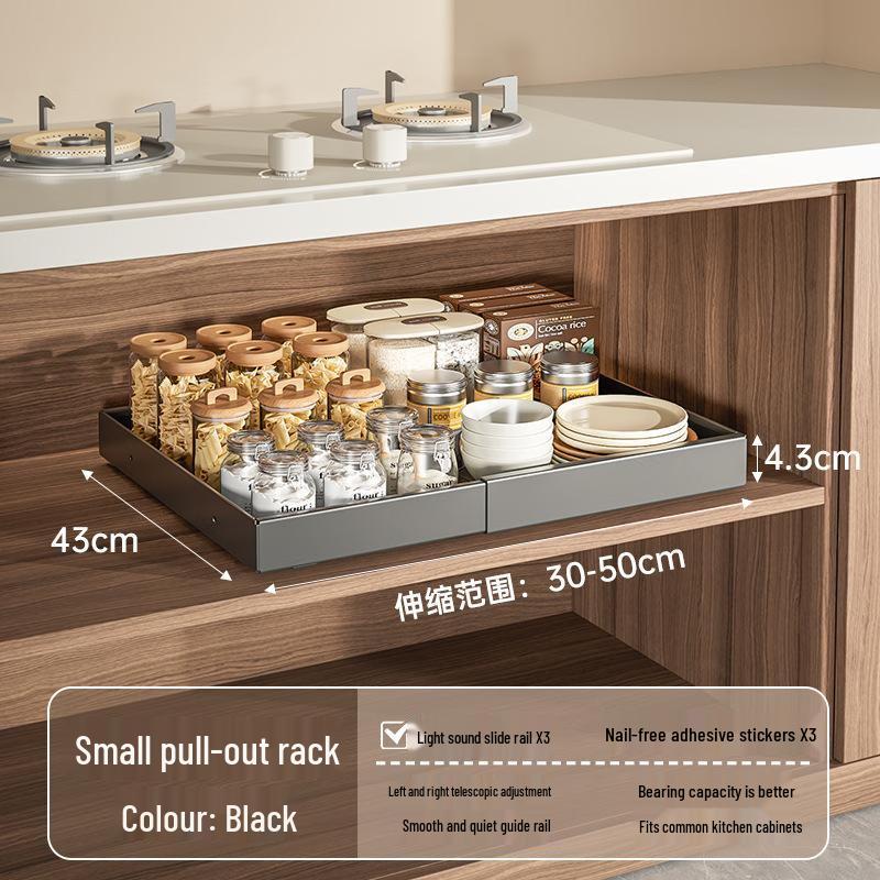

Retractable Under-Sink Pull-Out Kitchen Organizer