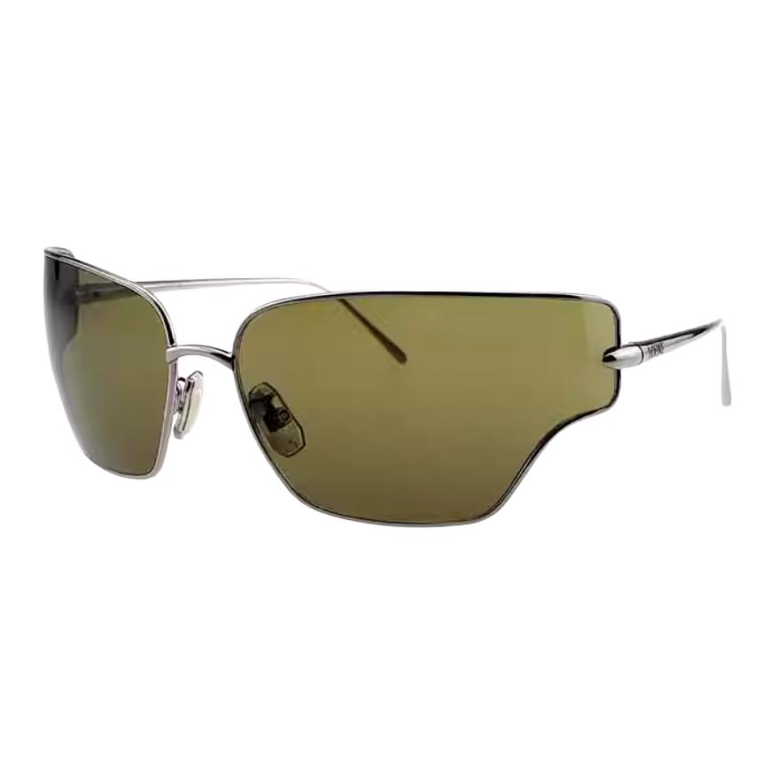

Loewe Aviator Sunglasses Shiny Light Ruthenium/Green Unisex Eyewear Brown LW40150U-7014N 70,Silver
