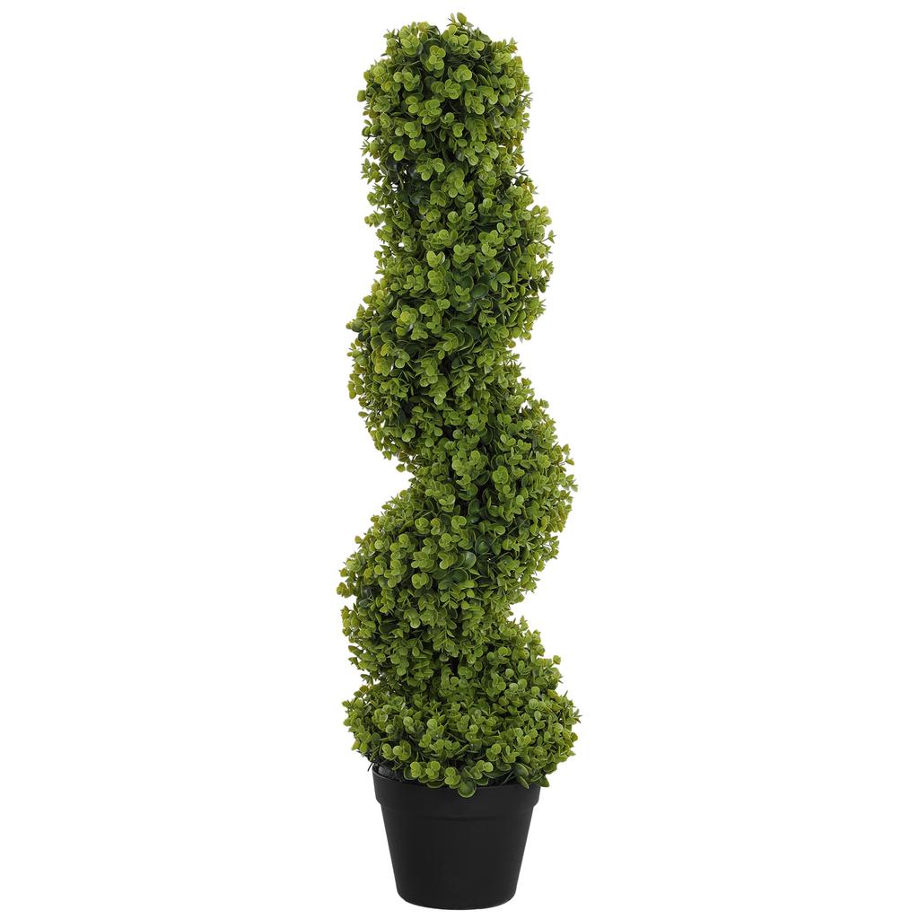 Artificial Spiral Eucalyptus Plant with Pot Included for Indoor and Outdoor, Height 90 cm, Green
