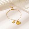 Pearl Accent Shell Necklace Gold Color Drop Earrings Stylish Women Jewelry  Beach Wear