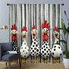2pcs- Retro chicken pattern - Printed curtains, window decorations, home decorations, room decorations