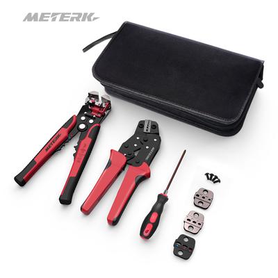 METERK Professional 4 In 1 Wire Crimpers Engineering Ratcheting Terminal Crimping Pliers Bootlace