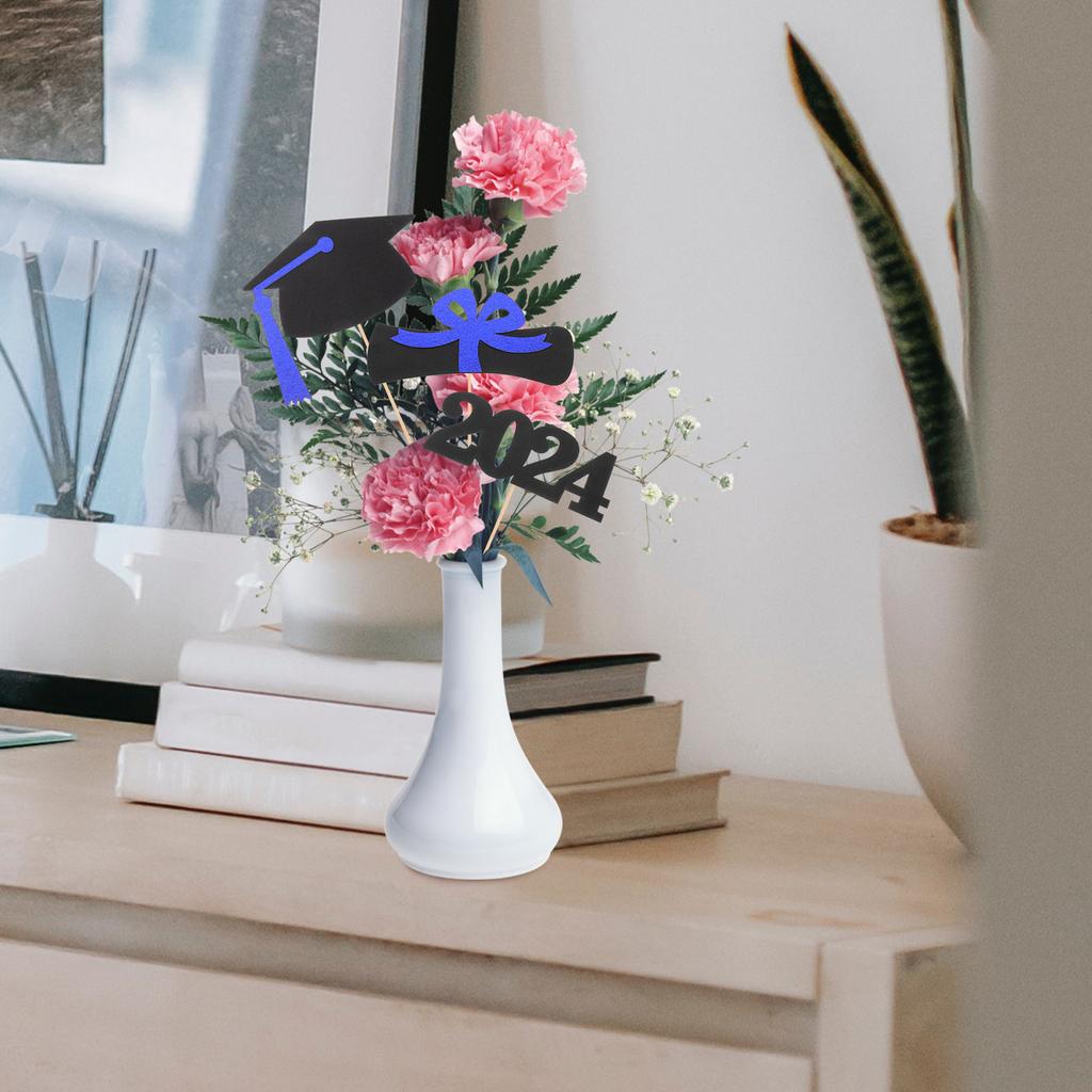 5Set Graduation Table Picks Vase Decorations Paper Wood Grad Party Centerpieces Photo Props Graduation Vase Decor Grad Table