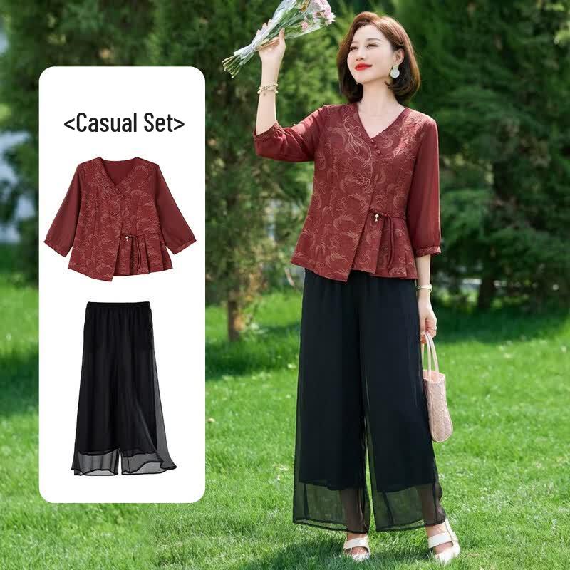 

Bao Lian Duo Elegant Chinese Style Summer Top for Women 5XL
