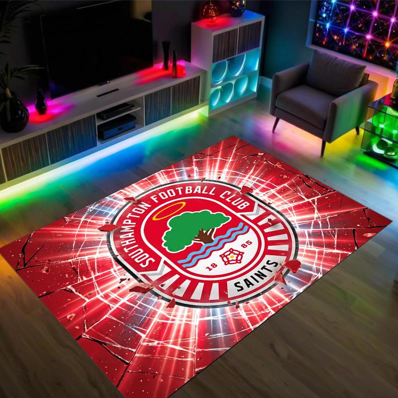 Southampton Football Design Crystal Velvet Carpet Cozy Non?Slip Printed Rug For Bedroom Living Room Entrance