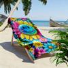 Smiley Face with Colorful Flowers Design Beach towel quick-drying for travel outdoor sports jogging beach and swimming