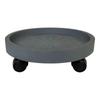 Round Movable Flower Pot Tray with Tempered Load-Bearing Wheels