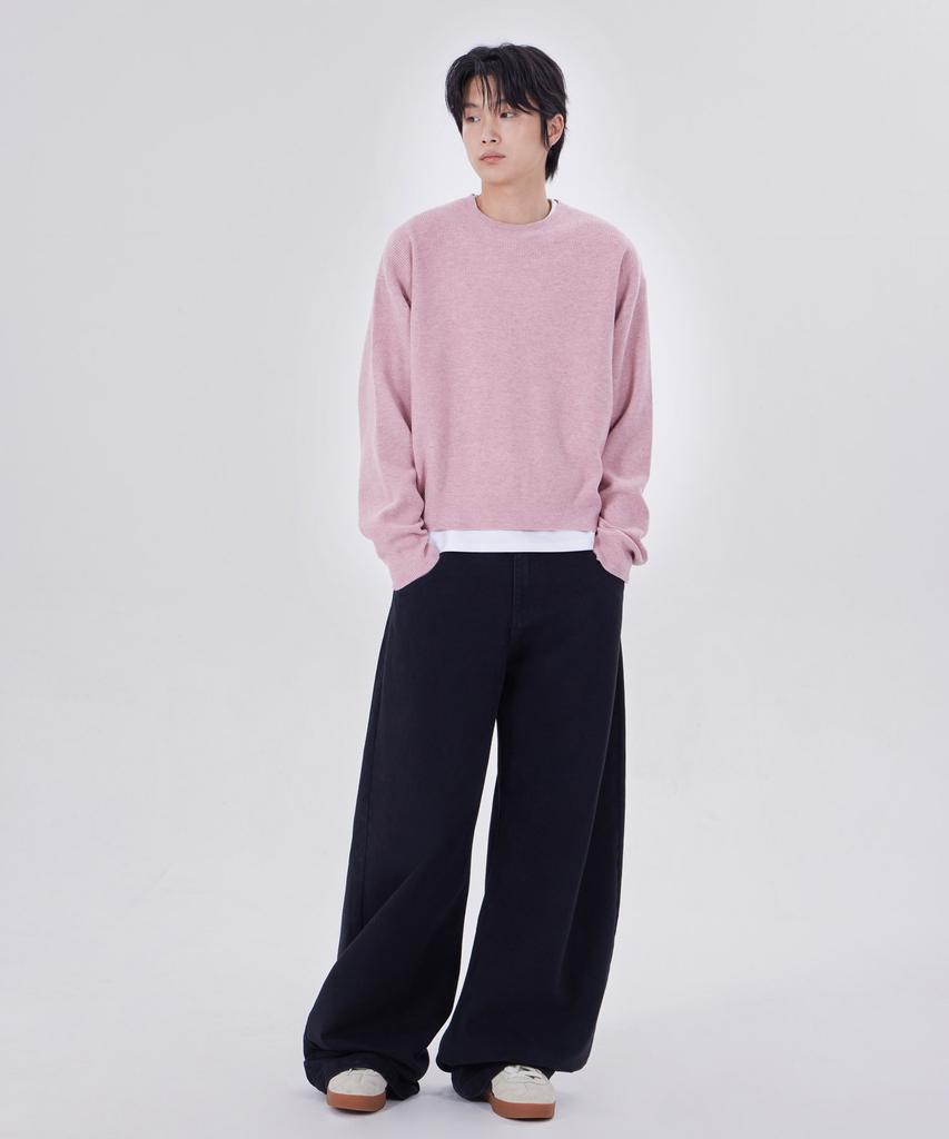 GLW Essential Round Neck Crop Knit Pink