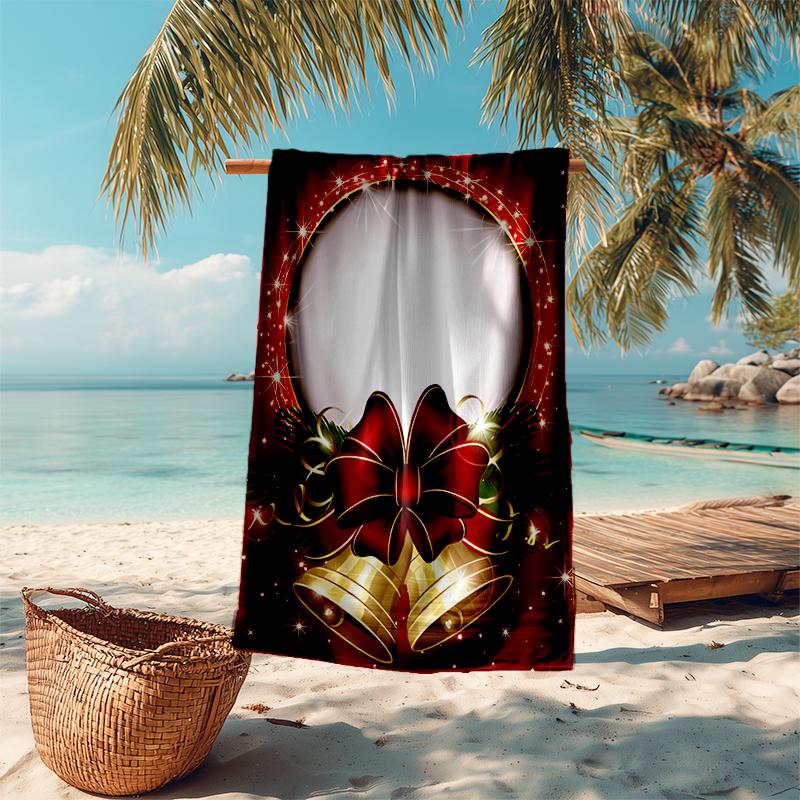 Ultra-Soft Beach Towel with Christmas Santa Claus Theme,Ideal for Pool - Camping, Diving - Perfect Travel Essential, Vibrant Beach Towel.