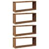 VidaXL Cube Wall Shelves 4 Pcs Old Wood 60x15x23 Cm, Cube-shaped Storage, Cube-shaped Organizer, Shelf 856587