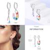 925 Silver Hoop Earring Moon Sun Earring Pendent Zircon Heart Shape Star Eardrop For Women Girl Making Jewelry