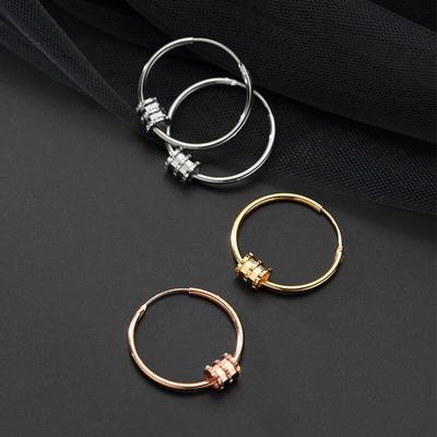 925 Sterling Silver Piercing Circle Stud Earring For Women Girls High Quality Earring Wedding Party Gift Brincos Eh1803