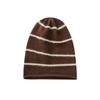 Women's 100% Pure Cashmere Color Block Rolled Edge Knitted Fashion Hat 