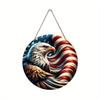 2D Flat 20cm Independence Day Atmosphere Wooden Wall Hanging Decor - Eagle Universal Holiday Wooden Pendant, Home Decoration, Welcome Sign Party