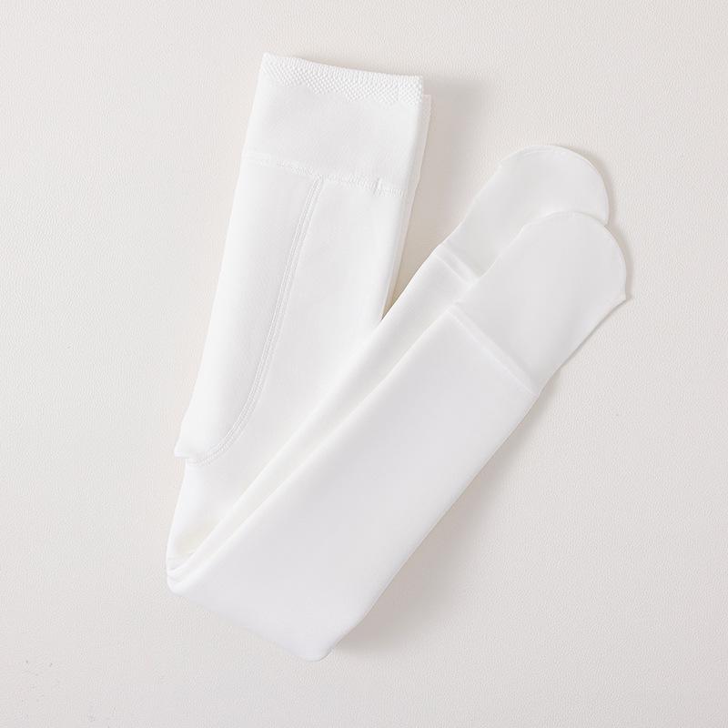 Barnens Vår & Höst Vita Fleece Dansleggings och Strumpor