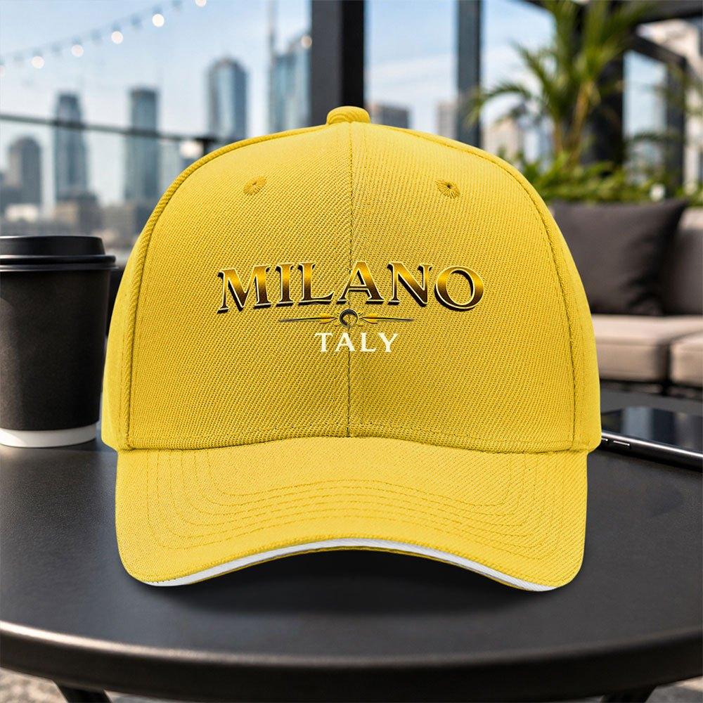 MILANO Letter Baseball Cap Unisex Adjustable Duckbill Hat Lightweight Casual Outdoor Travel Gift MultiColor