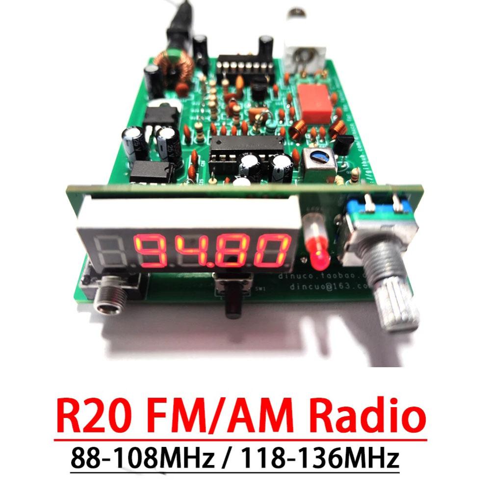 DIY Assembly R20 FM/AM Radio Receiver PLL Kit 88-108MHz 118-136MHz for Radio Enthusiasts and Aviation Communication Applications