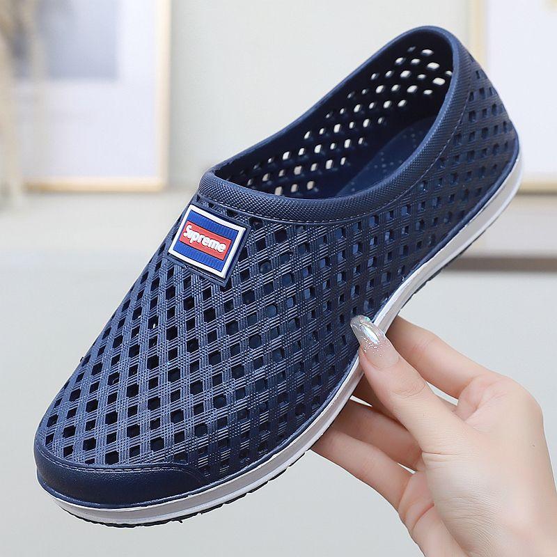 

Новые летние мужские дышащие пляжные сандалии нескользящие модные туфли с закрытым носком 39-44