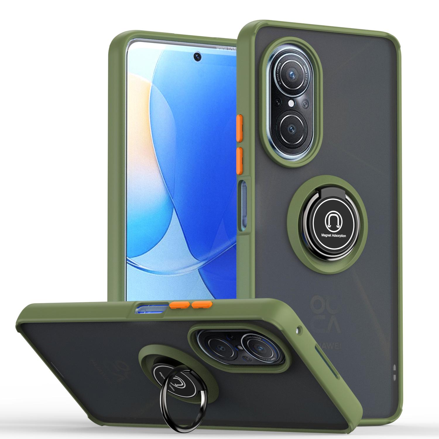 

Magnetic Ring Shockproof Armor Matte Case for Honor 50 SE huawei Nova 9 SE Magnetic Holder Ring Stand Cover Huawei Nova 9SE зелений