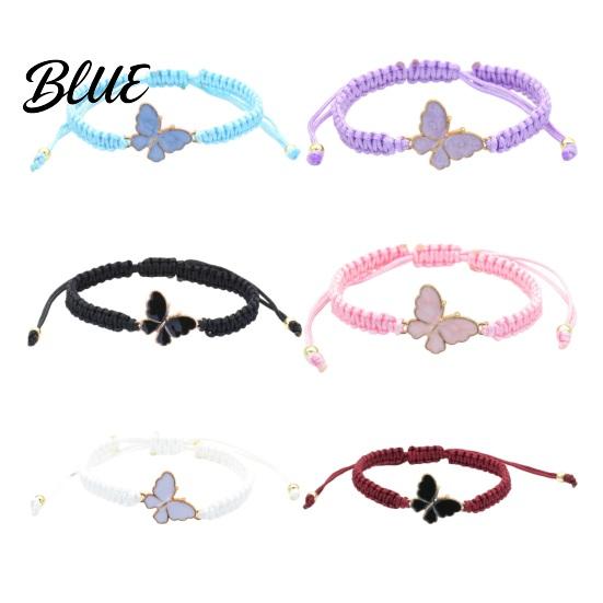 Braided Butterfly Bracelet Handcrafted String Rope Adjustable Cheerleader Wristlet Gift