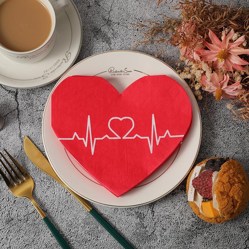 

20Pcs Red Heart Paper Napkins Love Disposable Tissues Towel for Valentine s Day Wedding Party Table Decoration Romantic Gifts красный