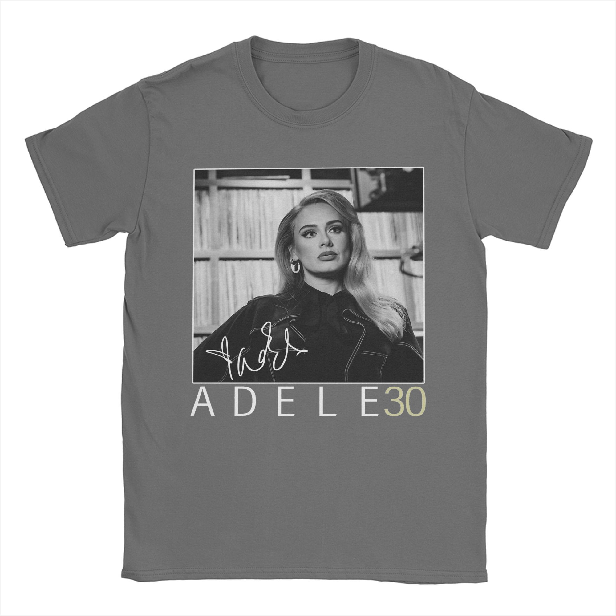 

Новинка Ювілейна футболка Adele для чоловіків Круглий виріз 100% бавовняна футболка Футболка з коротким рукавом 4XL 5XL Топи L темно-сірий колір