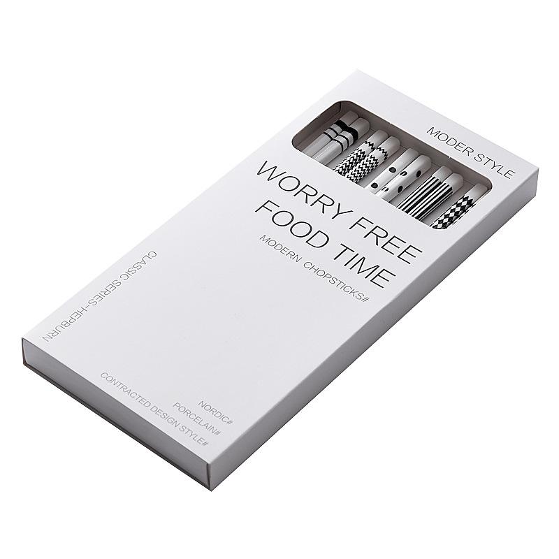 

Палочки для еды Ins Wind, высокий уровень внешнего вида, нескользящие и устойчивые к плесени, бытовая керамическая одинарная специальная посуда Kuaiko, новый набор белый