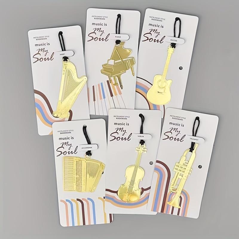 1pc Music-Inspired Metal Bookmark - Unique Instrument Design for Book and Music Lovers, Piano,Guitar,Organ,Harp,Violin, Trumpet Options Available
